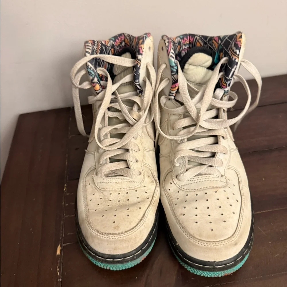Nike Air Force 1 High 315121-030 Men’s 8 Women’s 9.5 Beige Teal